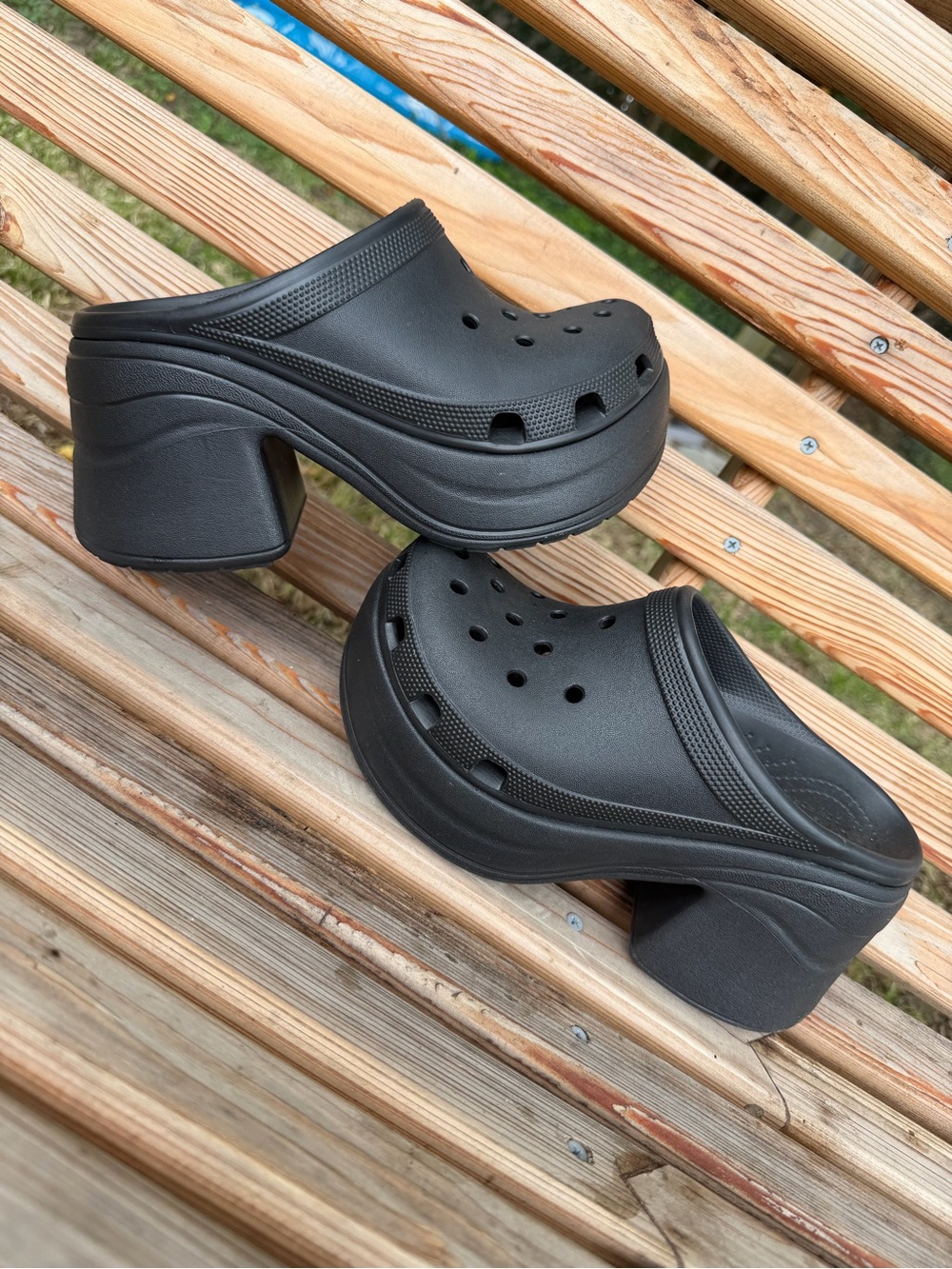 Crocs Siren Black Platform Clog Mules - Women Shoes